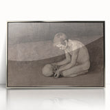 Gothic Artworks - Contemplative Figure with Skull for Dark Decor Style