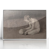 Gothic Artworks - Contemplative Figure with Skull for Dark Decor Style