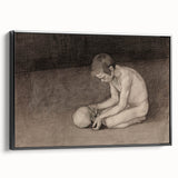 Gothic Artworks - Contemplative Figure with Skull for Dark Decor Style