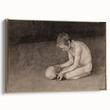 Gothic Artworks - Contemplative Figure with Skull for Dark Decor Style