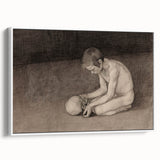 Gothic Artworks - Contemplative Figure with Skull for Dark Decor Style