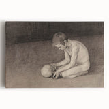 Gothic Artworks - Contemplative Figure with Skull for Dark Decor Style