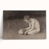 Gothic Artworks - Contemplative Figure with Skull for Dark Decor Style