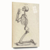 Gothic Wall Art | Medieval Gothic Canvas with Skeleton Illustration