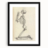 Gothic Wall Art | Medieval Gothic Canvas with Skeleton Illustration