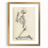 Gothic Wall Art | Medieval Gothic Canvas with Skeleton Illustration