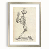 Gothic Wall Art | Medieval Gothic Canvas with Skeleton Illustration