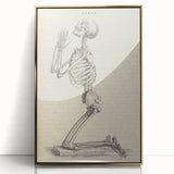 Gothic Wall Art | Medieval Gothic Canvas with Skeleton Illustration