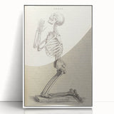 Gothic Wall Art | Medieval Gothic Canvas with Skeleton Illustration