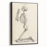 Gothic Wall Art | Medieval Gothic Canvas with Skeleton Illustration
