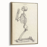 Gothic Wall Art | Medieval Gothic Canvas with Skeleton Illustration