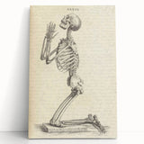 Gothic Wall Art | Medieval Gothic Canvas with Skeleton Illustration