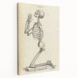 Gothic Wall Art | Medieval Gothic Canvas with Skeleton Illustration