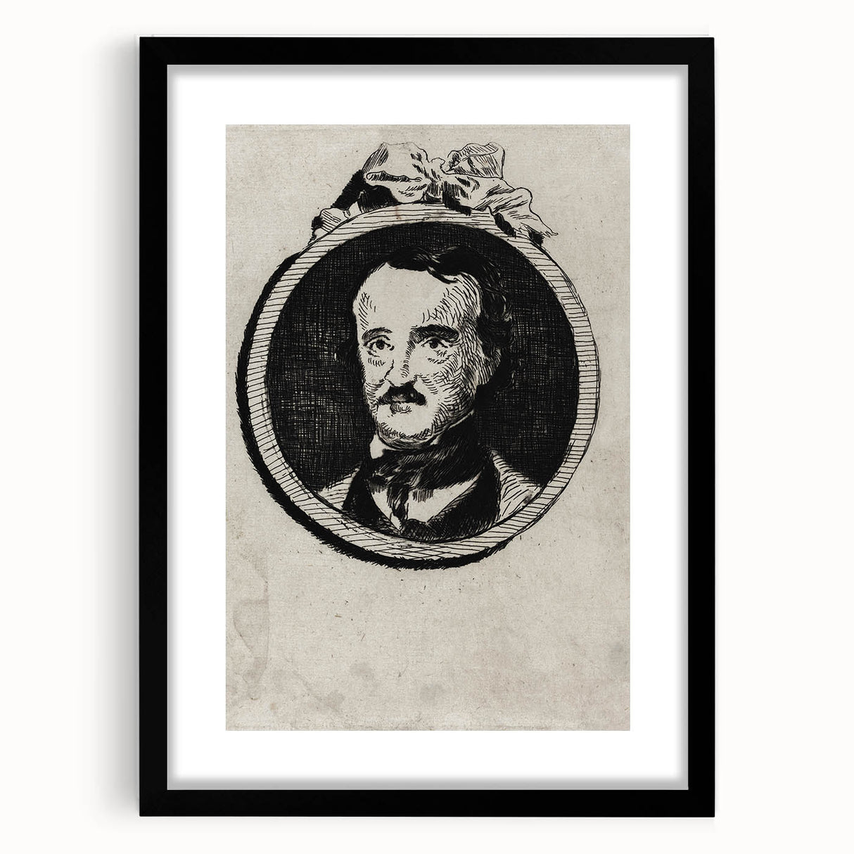 Vintage Gothic Prints - Edgar Allan Poe Portrait Gothic Canvas Art
