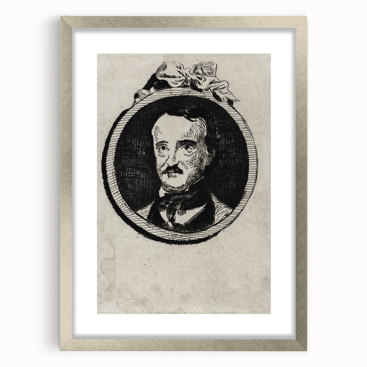 Vintage Gothic Prints - Edgar Allan Poe Portrait Gothic Canvas Art