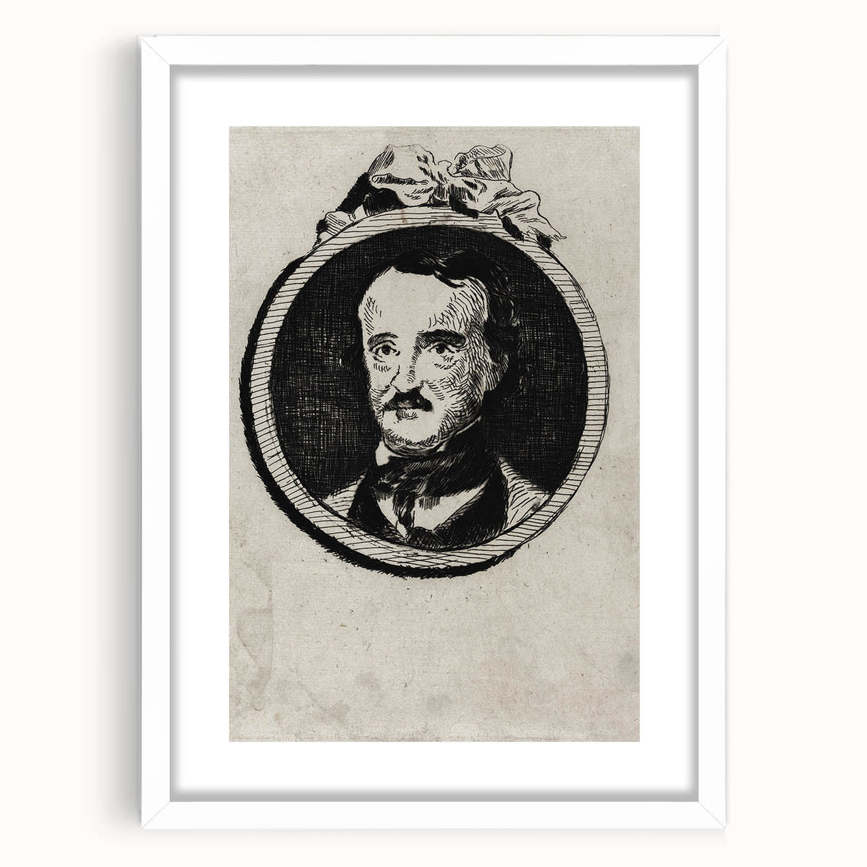 Vintage Gothic Prints - Edgar Allan Poe Portrait Gothic Canvas Art