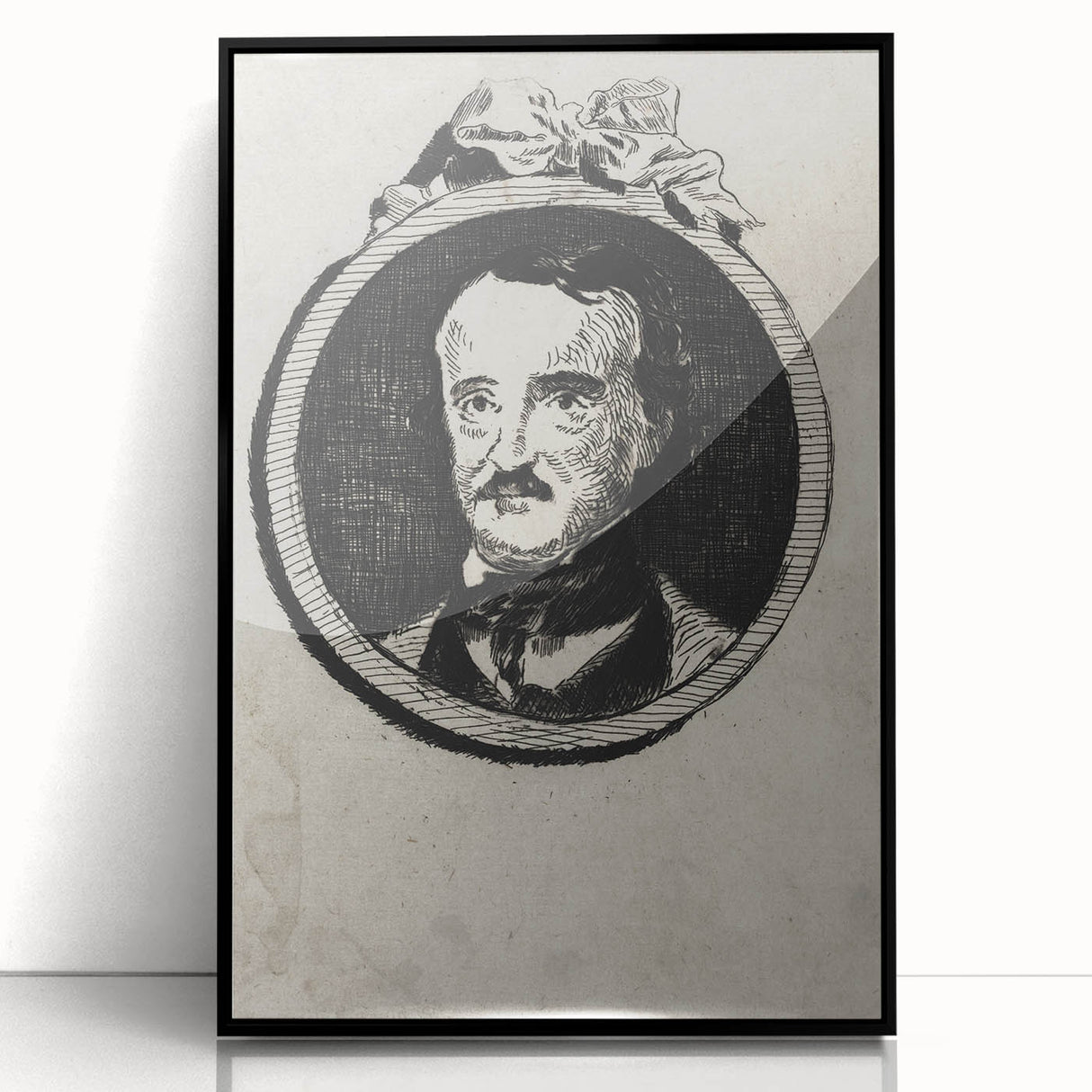Vintage Gothic Prints - Edgar Allan Poe Portrait Gothic Canvas Art