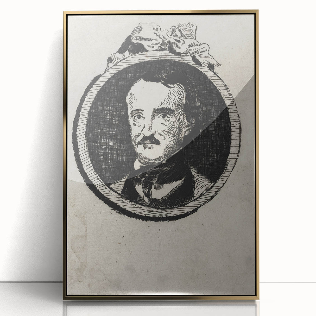 Vintage Gothic Prints - Edgar Allan Poe Portrait Gothic Canvas Art