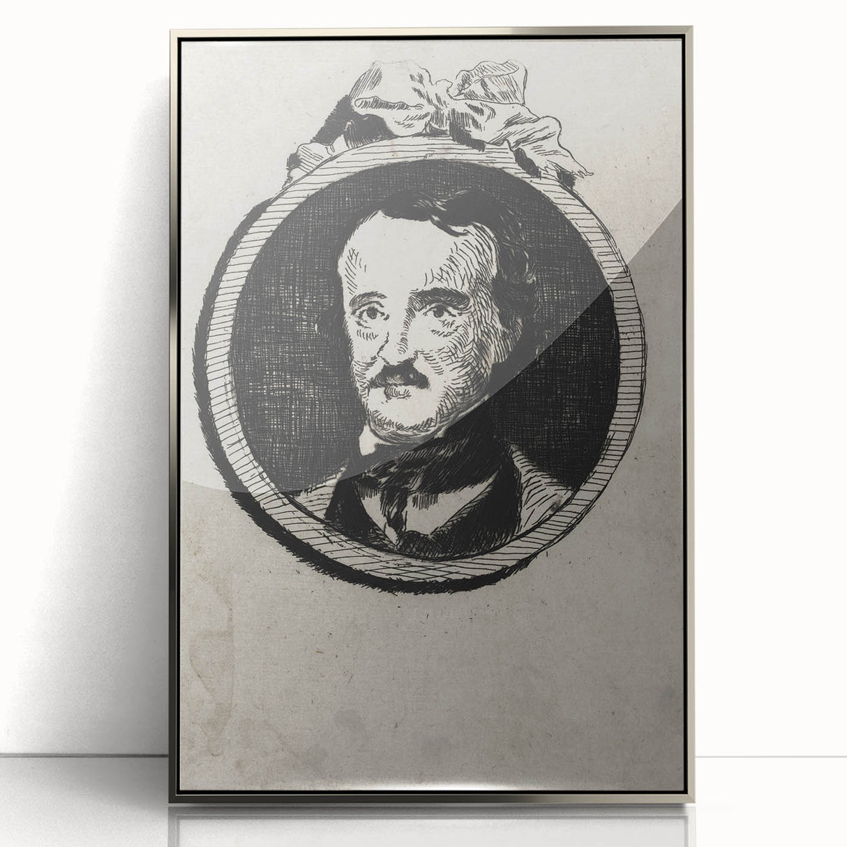 Vintage Gothic Prints - Edgar Allan Poe Portrait Gothic Canvas Art