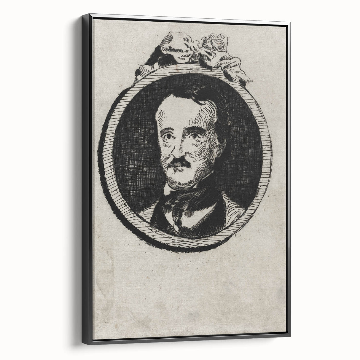 Vintage Gothic Prints - Edgar Allan Poe Portrait Gothic Canvas Art