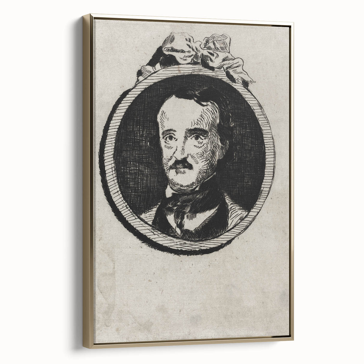 Vintage Gothic Prints - Edgar Allan Poe Portrait Gothic Canvas Art