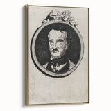 Vintage Gothic Prints - Edgar Allan Poe Portrait Gothic Canvas Art