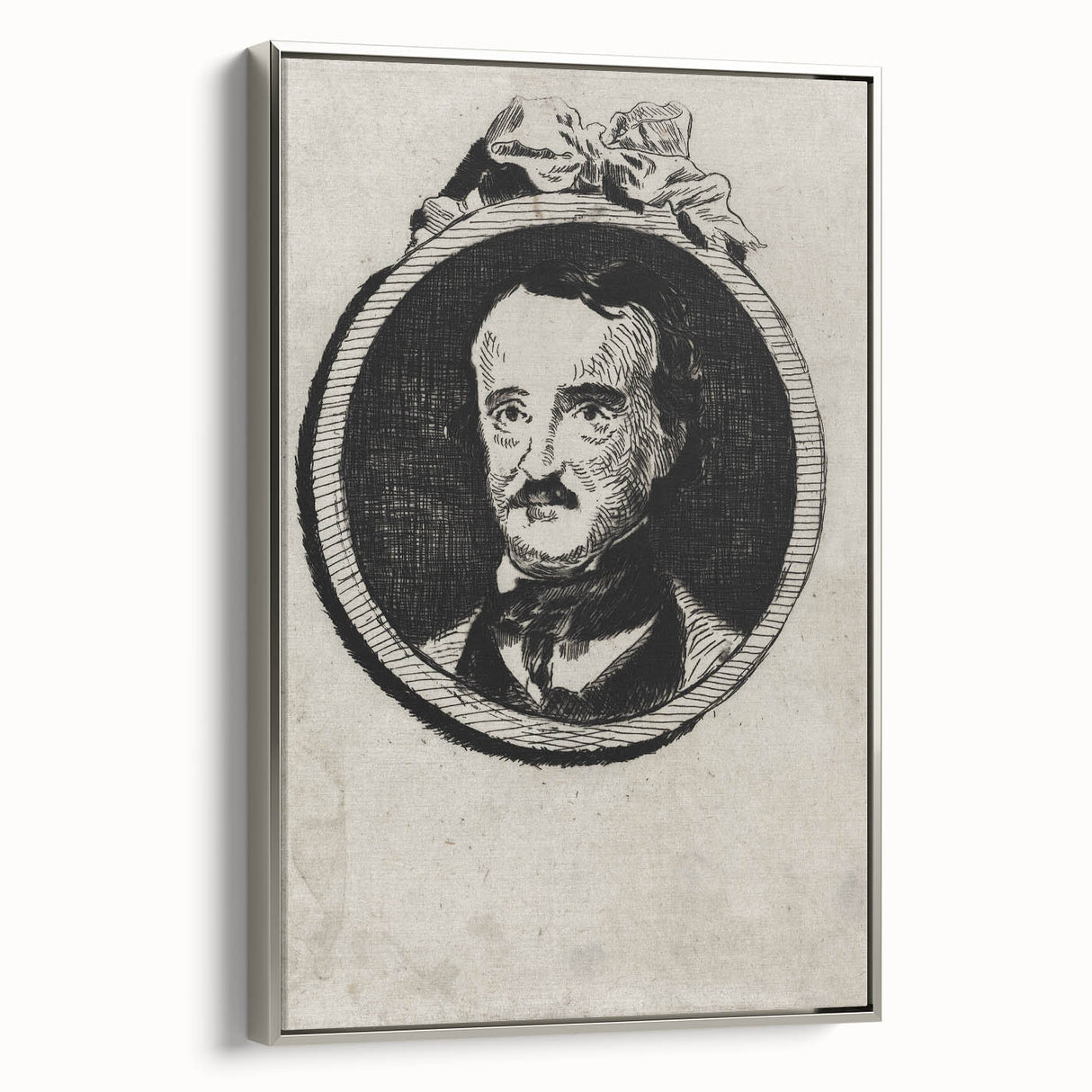 Vintage Gothic Prints - Edgar Allan Poe Portrait Gothic Canvas Art