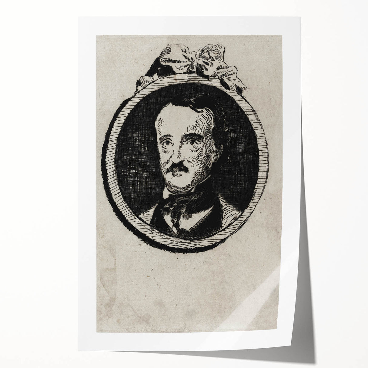 Vintage Gothic Prints - Edgar Allan Poe Portrait Gothic Canvas Art