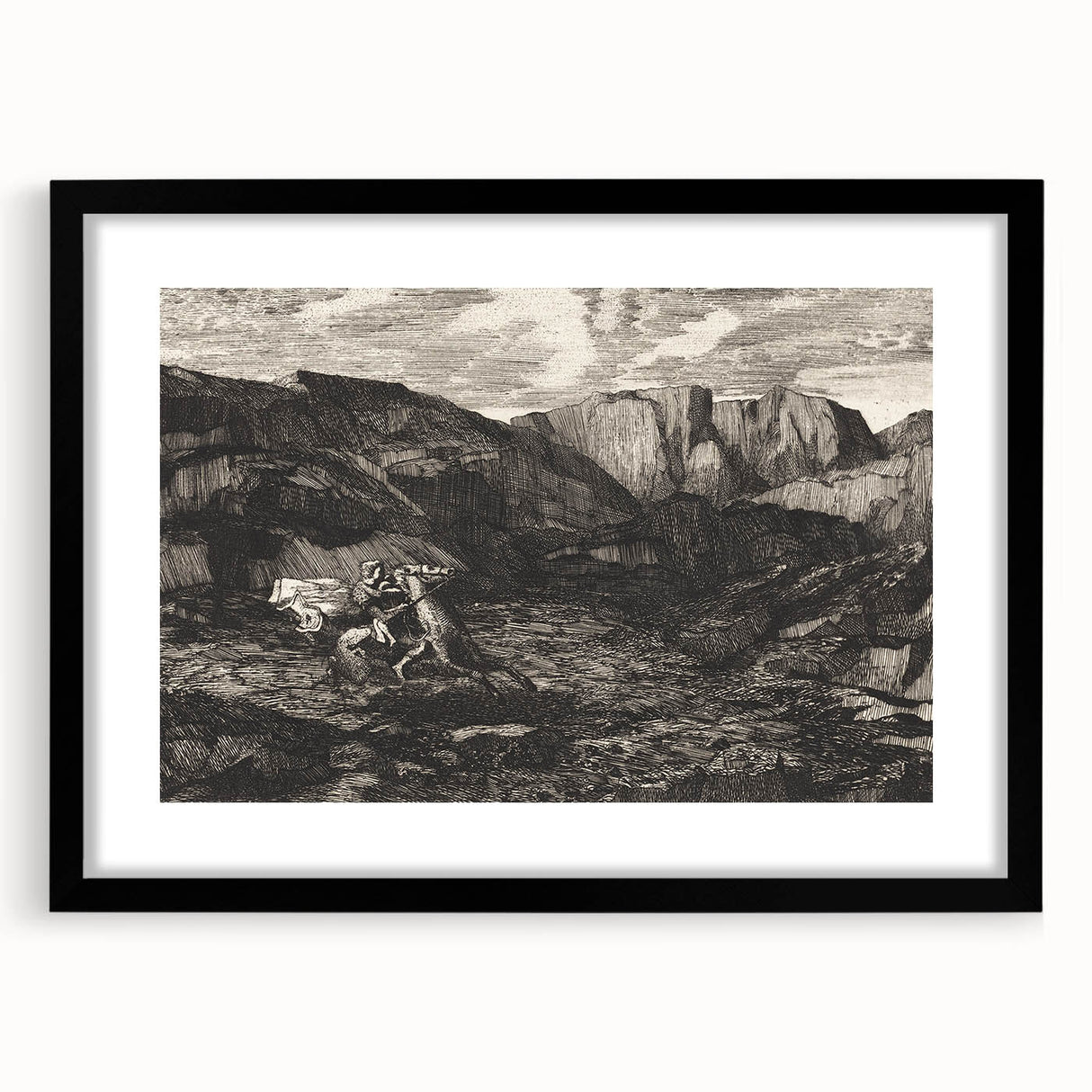 Medieval Gothic Canvas - Knight’s Journey Artwork for Dark Decor Style