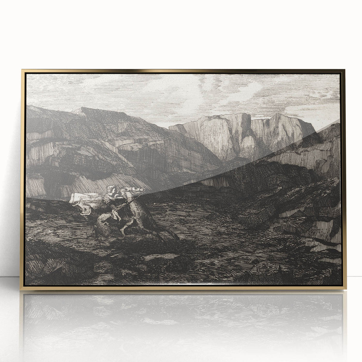 Medieval Gothic Canvas - Knight’s Journey Artwork for Dark Decor Style