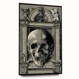Medieval Gothic Canvas - Intricate Skull Illustration Gothic Wall Art