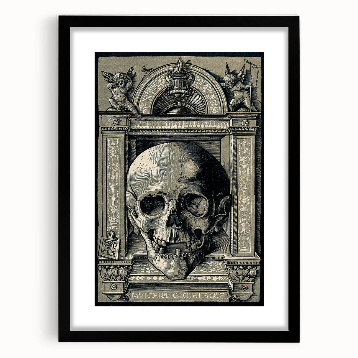 Medieval Gothic Canvas - Intricate Skull Illustration Gothic Wall Art
