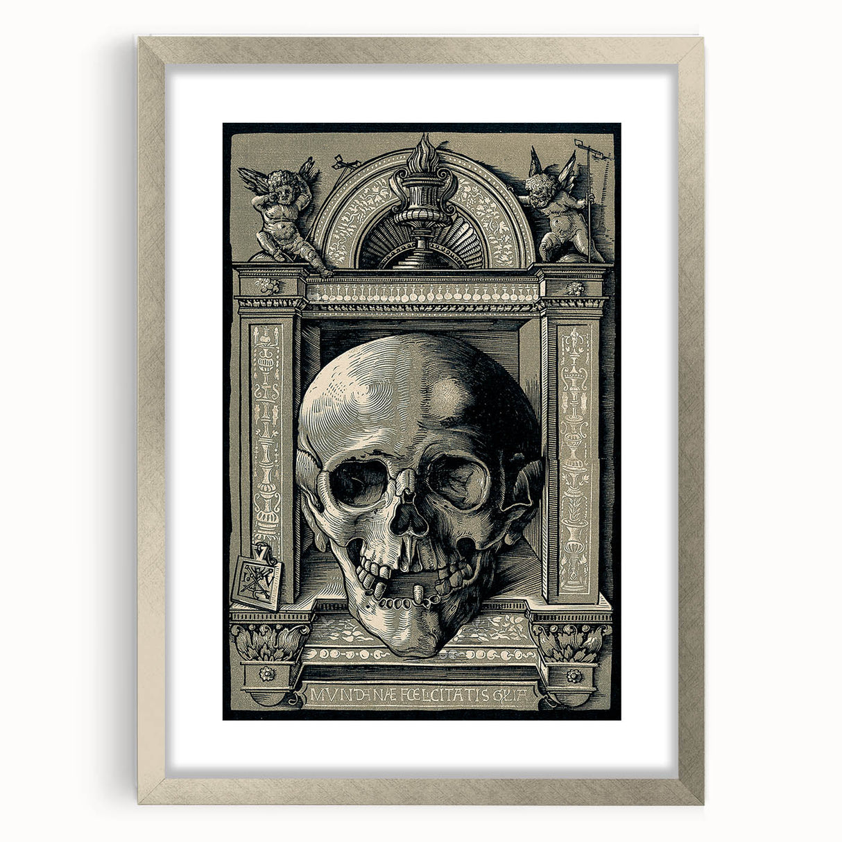 Medieval Gothic Canvas - Intricate Skull Illustration Gothic Wall Art