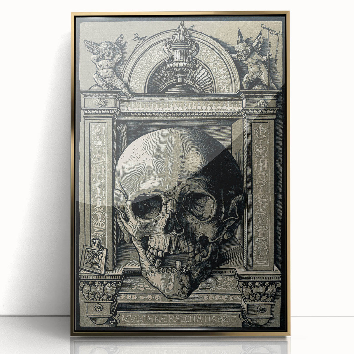 Medieval Gothic Canvas - Intricate Skull Illustration Gothic Wall Art