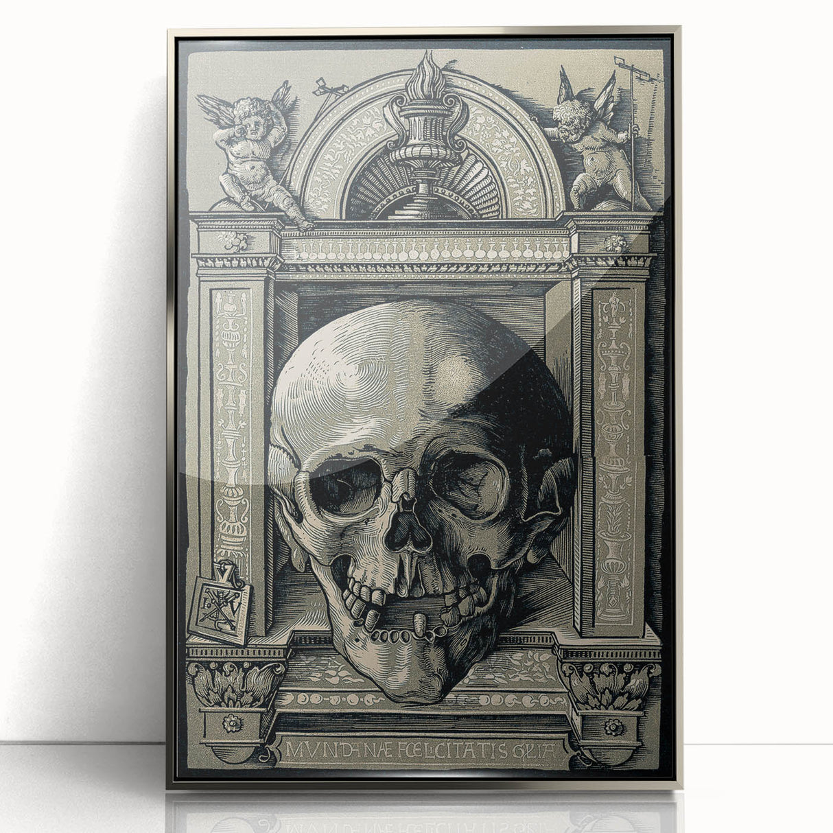 Medieval Gothic Canvas - Intricate Skull Illustration Gothic Wall Art