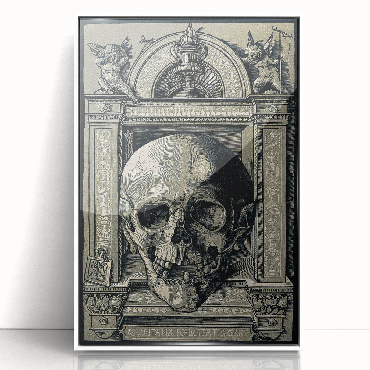 Medieval Gothic Canvas - Intricate Skull Illustration Gothic Wall Art