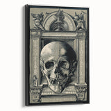 Medieval Gothic Canvas - Intricate Skull Illustration Gothic Wall Art