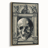 Medieval Gothic Canvas - Intricate Skull Illustration Gothic Wall Art