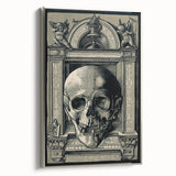 Medieval Gothic Canvas - Intricate Skull Illustration Gothic Wall Art