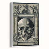 Medieval Gothic Canvas - Intricate Skull Illustration Gothic Wall Art