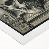 Medieval Gothic Canvas - Intricate Skull Illustration Gothic Wall Art