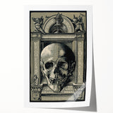 Medieval Gothic Canvas - Intricate Skull Illustration Gothic Wall Art
