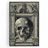 Medieval Gothic Canvas - Intricate Skull Illustration Gothic Wall Art