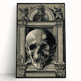 Medieval Gothic Canvas - Intricate Skull Illustration Gothic Wall Art