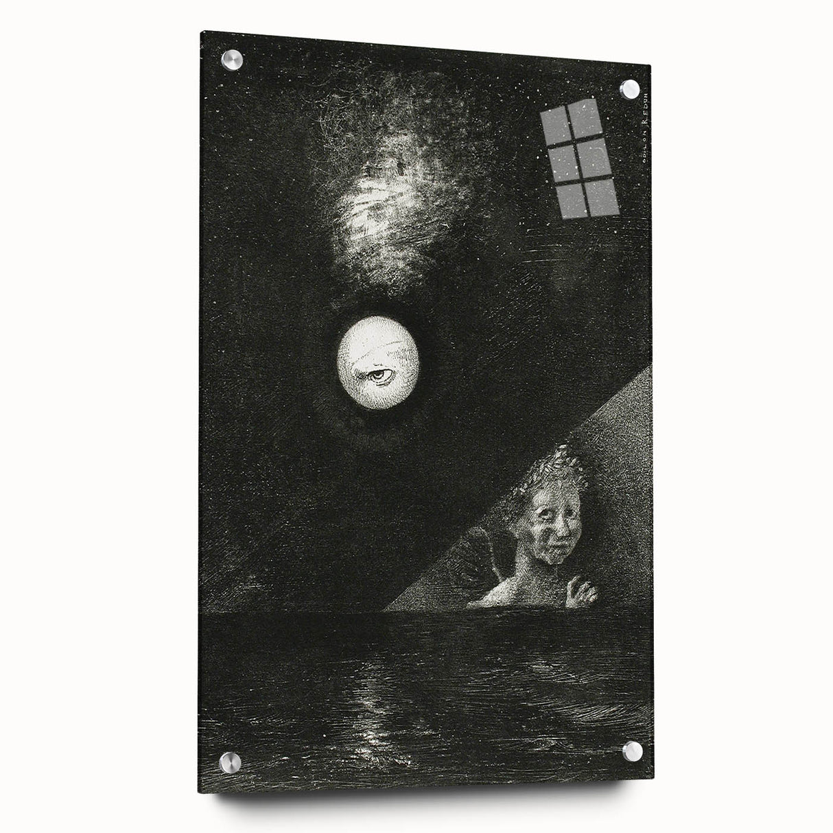 Dark Decor Style - Surreal Gothic Moon and Angel Gothic Canvas Print