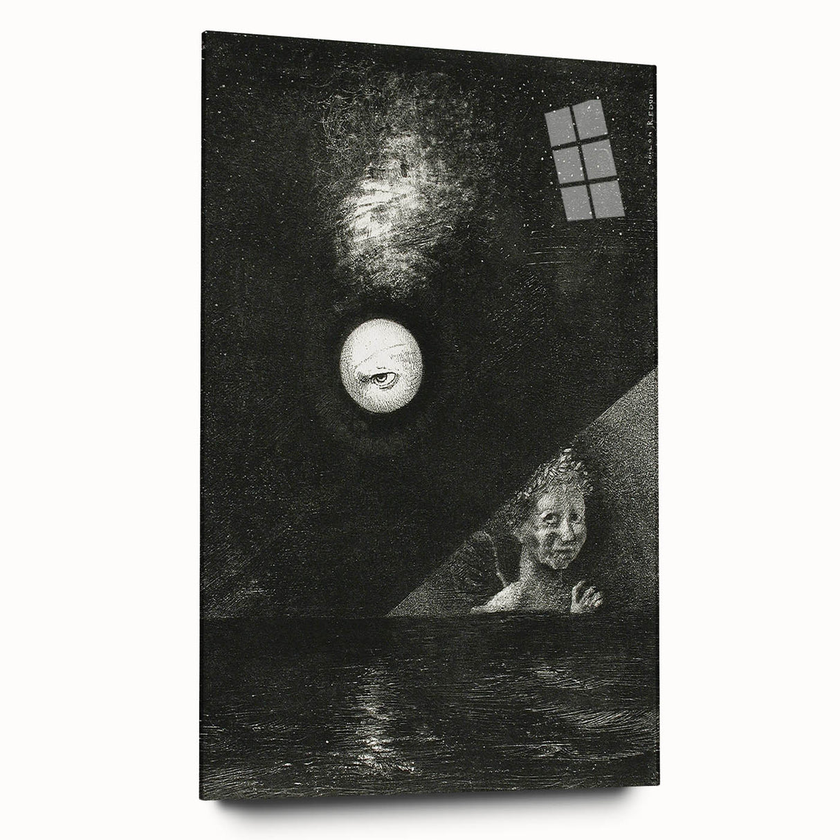 Dark Decor Style - Surreal Gothic Moon and Angel Gothic Canvas Print