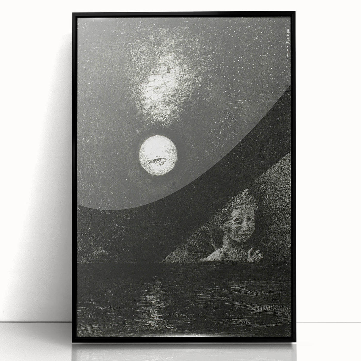 Dark Decor Style - Surreal Gothic Moon and Angel Gothic Canvas Print
