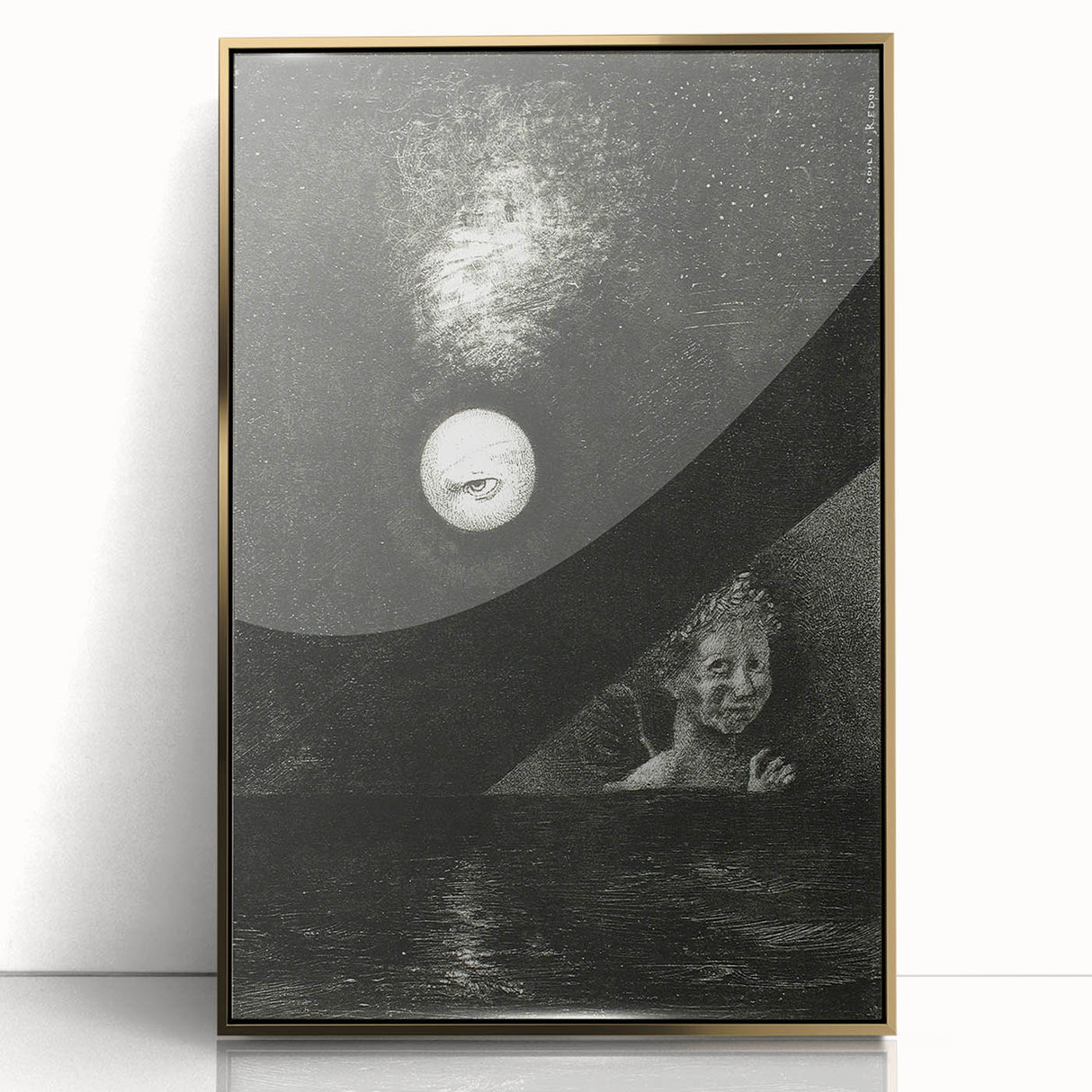 Dark Decor Style - Surreal Gothic Moon and Angel Gothic Canvas Print