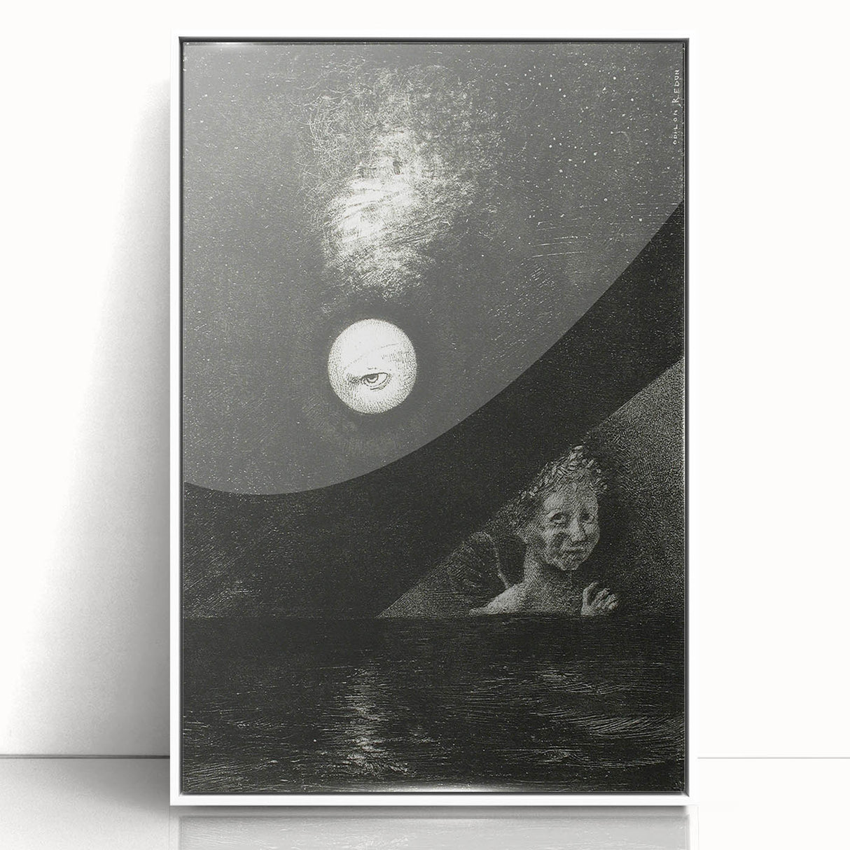 Dark Decor Style - Surreal Gothic Moon and Angel Gothic Canvas Print