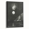 Dark Decor Style - Surreal Gothic Moon and Angel Gothic Canvas Print